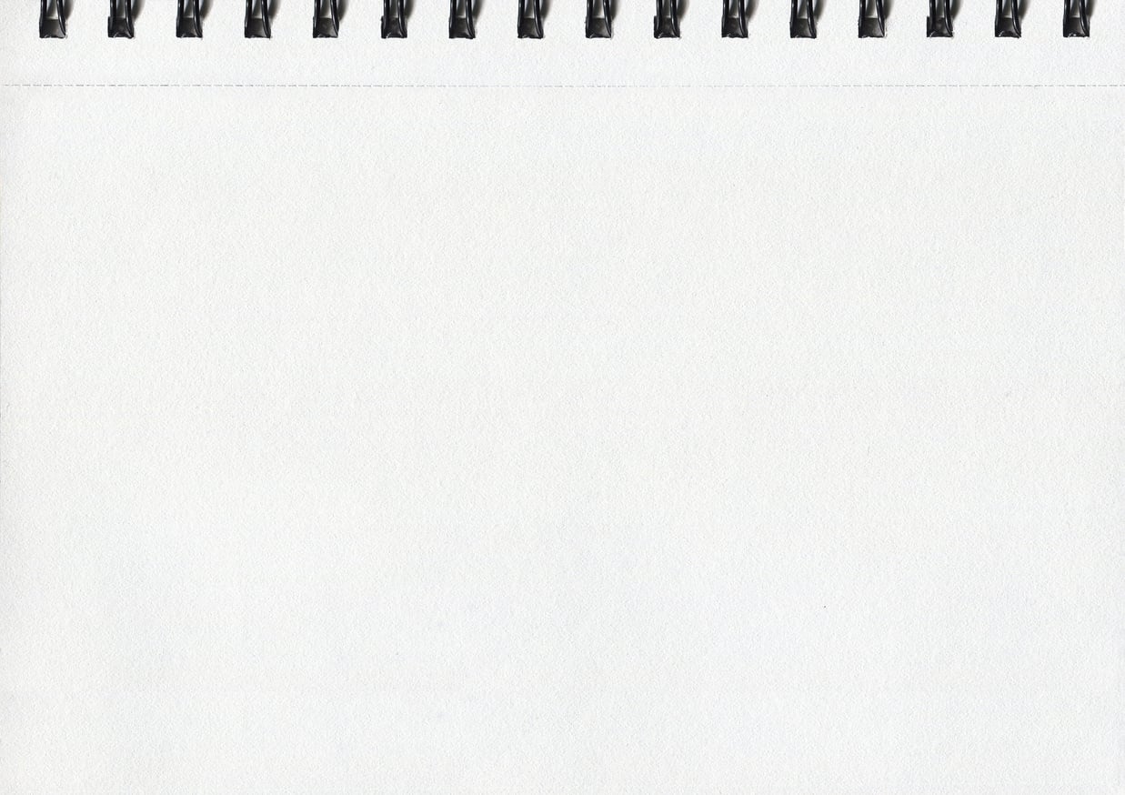 Drawing paper page from spiral notebook